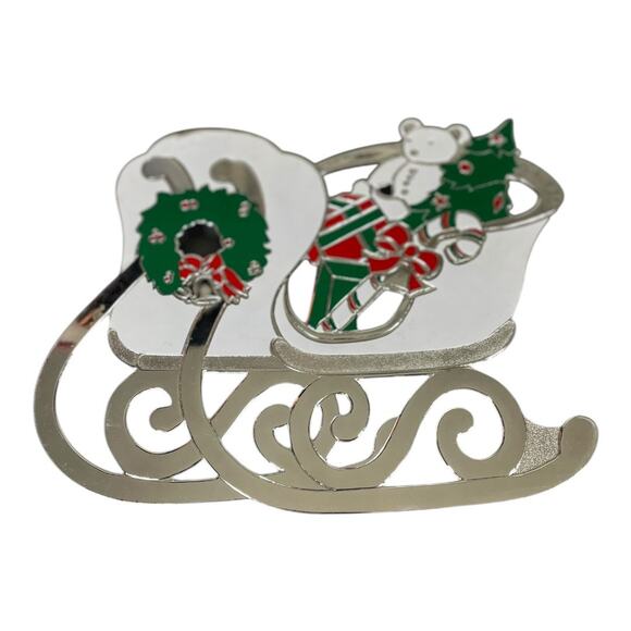 Vintage WM. A. Rogers Holiday Sleigh Trivet/Hotplate Made In Japan - Picture 1 of 5